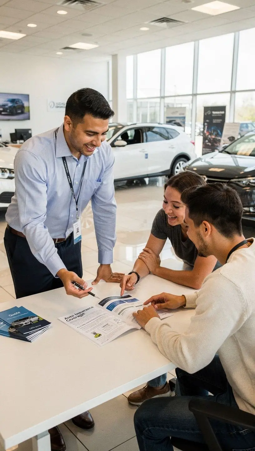Grupa ludzi dyskutująca nad zrozumiałymi podsumowaniami ubezpieczeń komunikacyjnych w przyjaznej atmosferze.